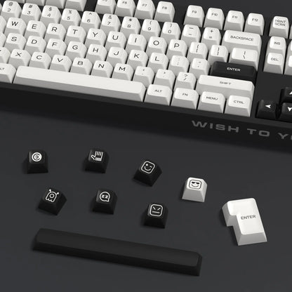 KBDiy Keycap Set Double Shot PBT White Keycaps