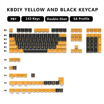 KBDiy Keycap Set Double Shot PBT White Keycaps