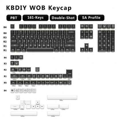 KBDiy Keycap Set Double Shot PBT White Keycaps