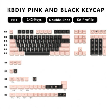 KBDiy Keycap Set Double Shot PBT White Keycaps