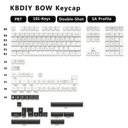 KBDiy Keycap Set Double Shot PBT White Keycaps